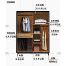 Zxd Rattan Woven Wardrobe Solid Wood Japanese Simple Storage Cabinet Two Door Wardrobe B & B Family