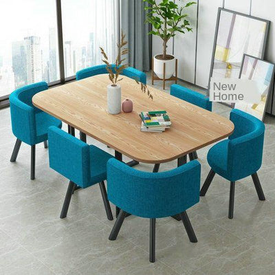 Nordic 1 Table And 6 Chairs Marble Dining Table Combination Home/ Small Apartment Office Conference