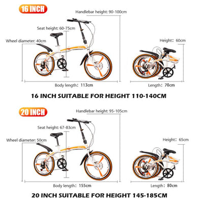 SSPU X4 Foldable bicycle Folding Bike 20 Inch 7 Speed Dolphin Frame Double Disc Brake Adult Outdoor