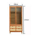 Koala Japanese Style Solid Wood Wardrobe Home Bedroom Wicker Sliding Door Wardrobe Flat Simple Large