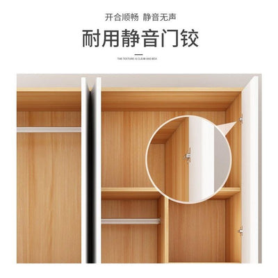 Modern Minimalist Wardrobe Wooden Wardrobe Home Bedroom Sliding Door Cabinet With Top Cabinet 2/3/4