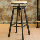 Retro Bar Adjustable Height Round Wooden Counter Bar Chairs For Kitchen Dining Commercial Cafe Shops