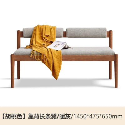 Genji Wood Language Wood Solid Bench Simple Oak Dining Stool Soft Bag Bench Northern European