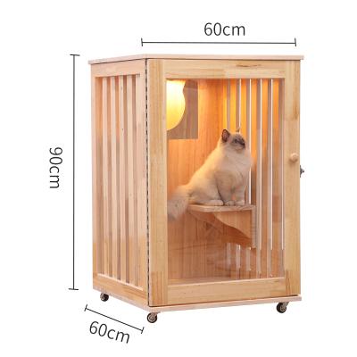 Cat House Cage Villa Solid Wood Household Cabinet Indoor Three-storey Luxury Nest Apartment