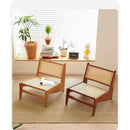 PINA 【Natural rattan】Lounge chair Rattan chair single person sofa chair Solid wood Rattan woven