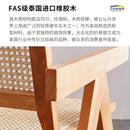 Dining Chair Solid Wood Nordic Rattan Armchair Solid Wood Vintage Style Backrest Furniture Rattan