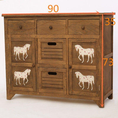 wood 🎉readystock🎉Solid chest of drawers, American storage locker, living room, bedroom, bedside