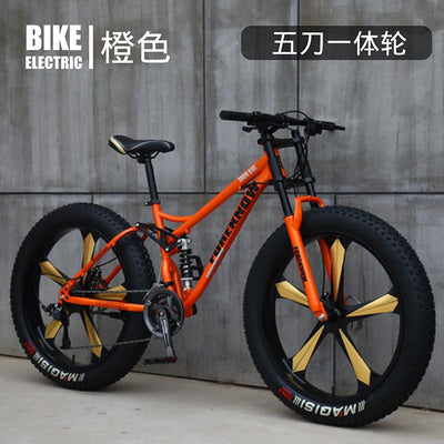 Mountain Bicycle Adult Off-roader Beach Snow Bike 4.0 Tire Male and Female Student Variable Speed