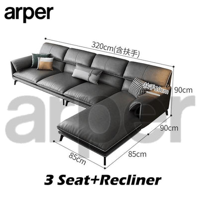 arper Italian Leather Sofa Living Room Waterproof Simple Sofa Light Luxury Sofa Bed