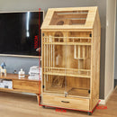 Villa Wood Cage Luxury Solid Three-layer Cabinet Glass Household House Can Put Cat Litter Basin