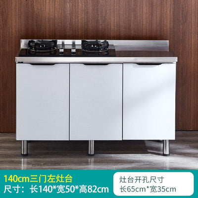 Simple stainless steel economical hearth integrated assembly kitchen cabinet household for renting