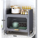 2022 NEW Metal Kitchen Cabinet Grey Floor Multi-layer Storage Cabinet Multifunctional Oven Shelf