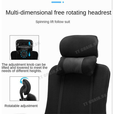 Desiny Office Chair Suitable For Ergonomic Long Office/gaming Adjustable Backrest Black Mesh Chair