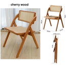 Rattan Chair Solid Wood Dining Chair Study Chairs Balcony Handmade Portable Chair