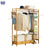 Clothes Rack Open Type Wardrobe Sturdy Coat Hangers With Drawer Bamboo Wardrobe