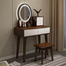 Orange Nordic Solid Wood Dressing Table with Light and Mirror Integrated Modern Simple Small Bedroom