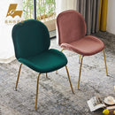 Nordic Dining Light Luxury Home Velvet Fabric Makeup Shell Back Desk Chair