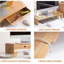 SG Stock Sturdy PC Monitor Stand Rack Dual Tier Desk Stand With Drawer Wood Office Organiser Storage