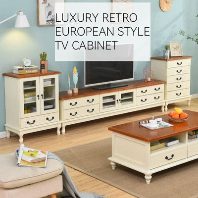 SENBIJU Tv Console Cabinet TV console cabinet Living Room Solid Wood TV Cabinet