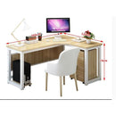 Simple Modern Corner Office Desk Home Desktop table Steel And Wood Computer study desk L-shaped