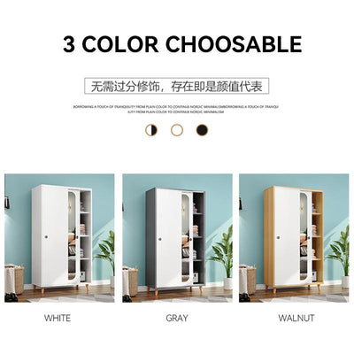 Kinbolee Nordic Wardrobe Sliding Door With Mirror Small Wardrobe Multi-smell Wardrobe