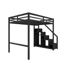 Iron Loft Bed Multifunctional Bedroom Space Saving Iron Frame Bed