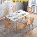 DF Sintered Stone Dining Table Set Extendable Marble Long Table and Chair