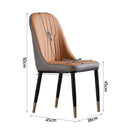 DF Nordic Dining Chair With Gold Foot Restaurant PU Leather Waterproof Leisure Chair,Modern Home