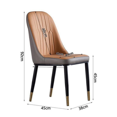 DF Nordic Dining Chair With Gold Foot Restaurant PU Leather Waterproof Leisure Chair,Modern Home