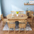 (MUWU) Solid Wood Folding Table And Chair Combination Nordic Style Restaurant Family Dining Table