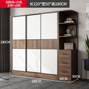 Solid 2021 with Wood Wardrobe Sliding Door Modern Simple Rental House Small Coat Cabinet Family