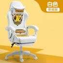 Gaming Chair Ergonomic High Pikachu Computer chair with Retractible Footrest PU Leather Back