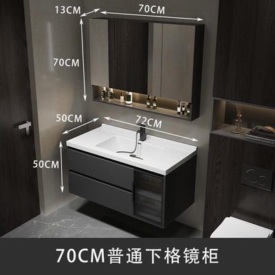 LAL Modern Simple Bathroom Cabinet Bathroom Ceramic Integrated Washstand, Wash Face Light Luxury