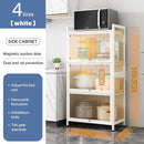 CAGK Kitchen Rack Storage Cabinet With Door Floor-standing Multi-layer Microwave Oven Pot Rack