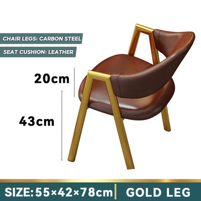 Nordic Backrest Dining Chair Leisure Iron Home Computer Chair Simple Modern Lazy Student Makeup