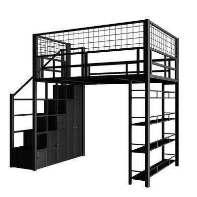 AUSITUR Wrought Iron Loft Bed Elevated Bed Space-saving Home Iron Frame Bed