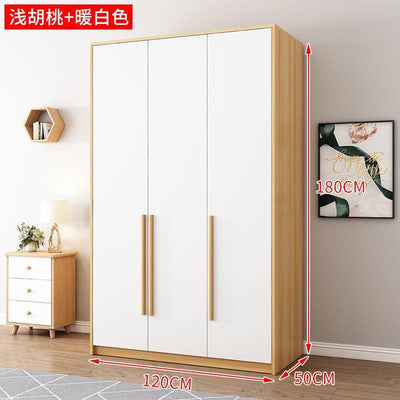 Wardrobe 2/3/4 Door Wardrobe Bedroom Light Luxury Nordic Style Wooden Wardrobe Storage Open Wardrobe