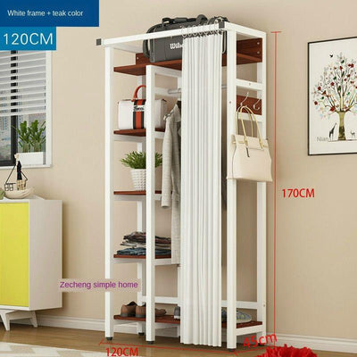 Clothes Rack Shoe Curtain With Family Clothes Rack Plus Wide Wardrobe Bedroom Multi-functional