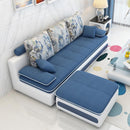 L-shaped 3-4 Seat Sofa With Footrest Living Room Economical Sofa Bed Combo Set Removable And