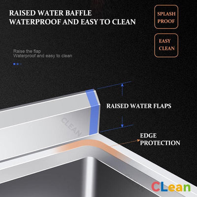 CLEAN Kitchen Sink Integrated 304 Stainless Steel Sink Household Wash Basin Support Platform Dish