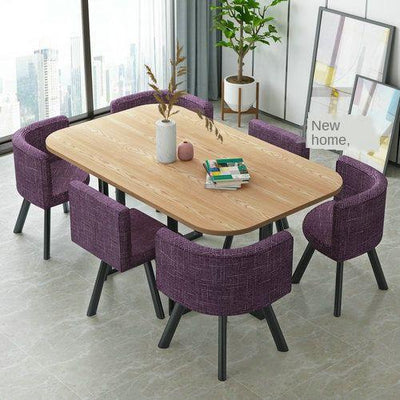 Nordic 1 Table And 6 Chairs Marble Dining Table Combination Home/ Small Apartment Office Conference