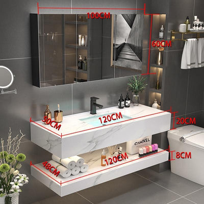 Zcm Modern Simple Bathroom Cabinet Combination Bathroom Set Bathroom Marble Wash Stand Wash Basin