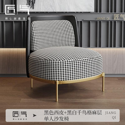 JUZHUXUAN Craftsmanship, light luxury, thousand bird lattice fabric sofa, hotel living room,