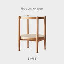 Solid Wood Small Round Table Japanese Style Living Room Rattan Round Glass Coffee Table——japanese