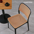 Plastic chair rattan chair household dining chair Nordic stackable armchair