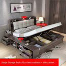 Nordic Bed Storage Cabinet Bed 1.35/1.5m/1.8M Bedroom Double Bed King Size with Side Drawer