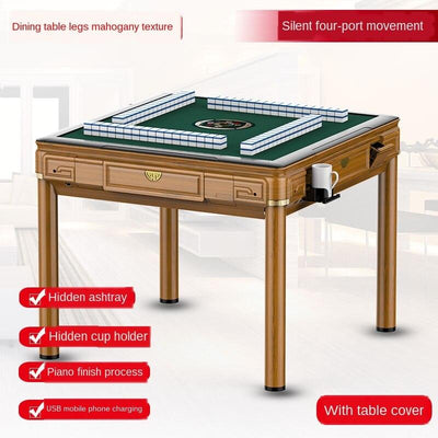 Singapore Auto Mahjong Table With Animal No-push Roller Coaster Mute Machine Full-automatic Foldable