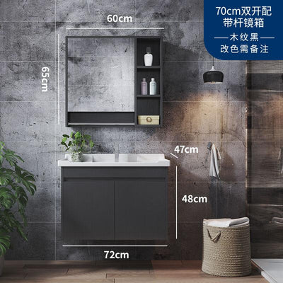 Jiumuwang Bathroom Suit Bathroom Cabinet Combination Modern Simple Toilet Washstand Solid Wood