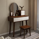 Orange Nordic Solid Wood Dressing Table with Light and Mirror Integrated Modern Simple Small Bedroom