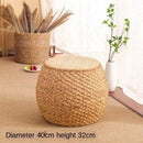 Rattan-made Low Balcony Bench Sofa Straw-made Household Seat Pier Small Round Stool Tatami Chair